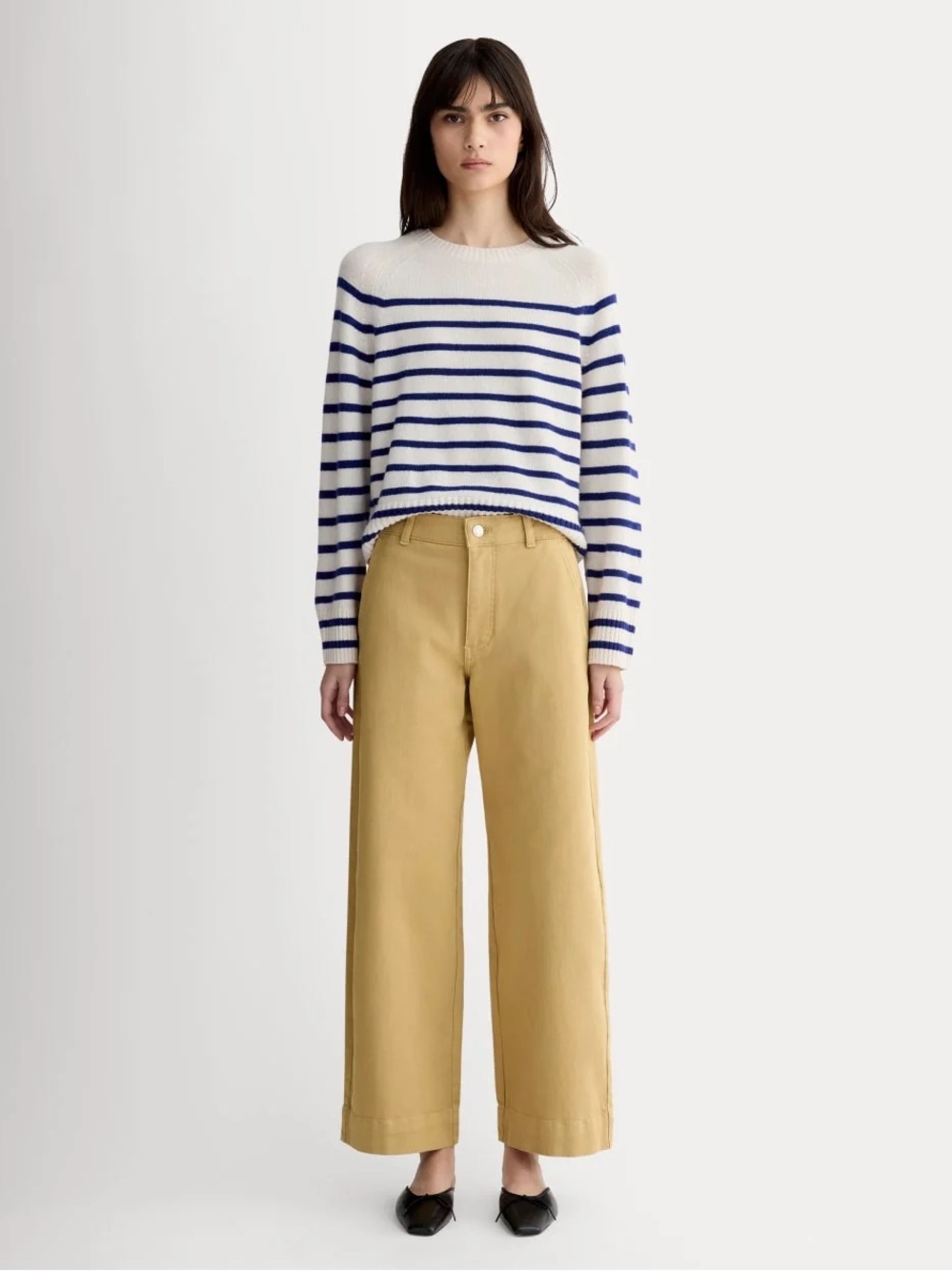 NEW Everlane The Utility Wide Leg Pant Tan Organic Cotton High Rise Size 4 / 27